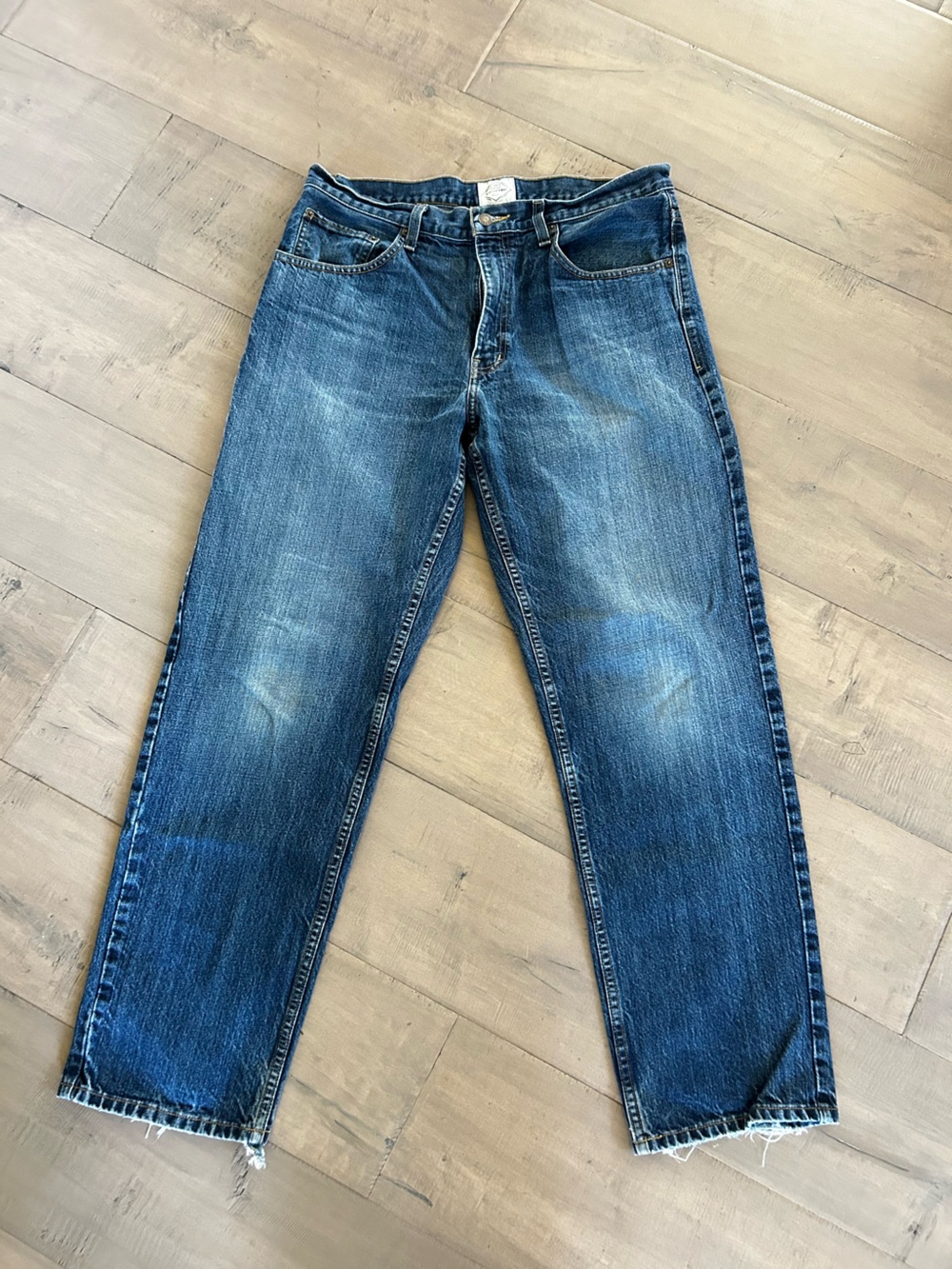 St. John’s Bay Relaxed Straight Leg Jeans 34x32 Dark Wash 100% Cotton